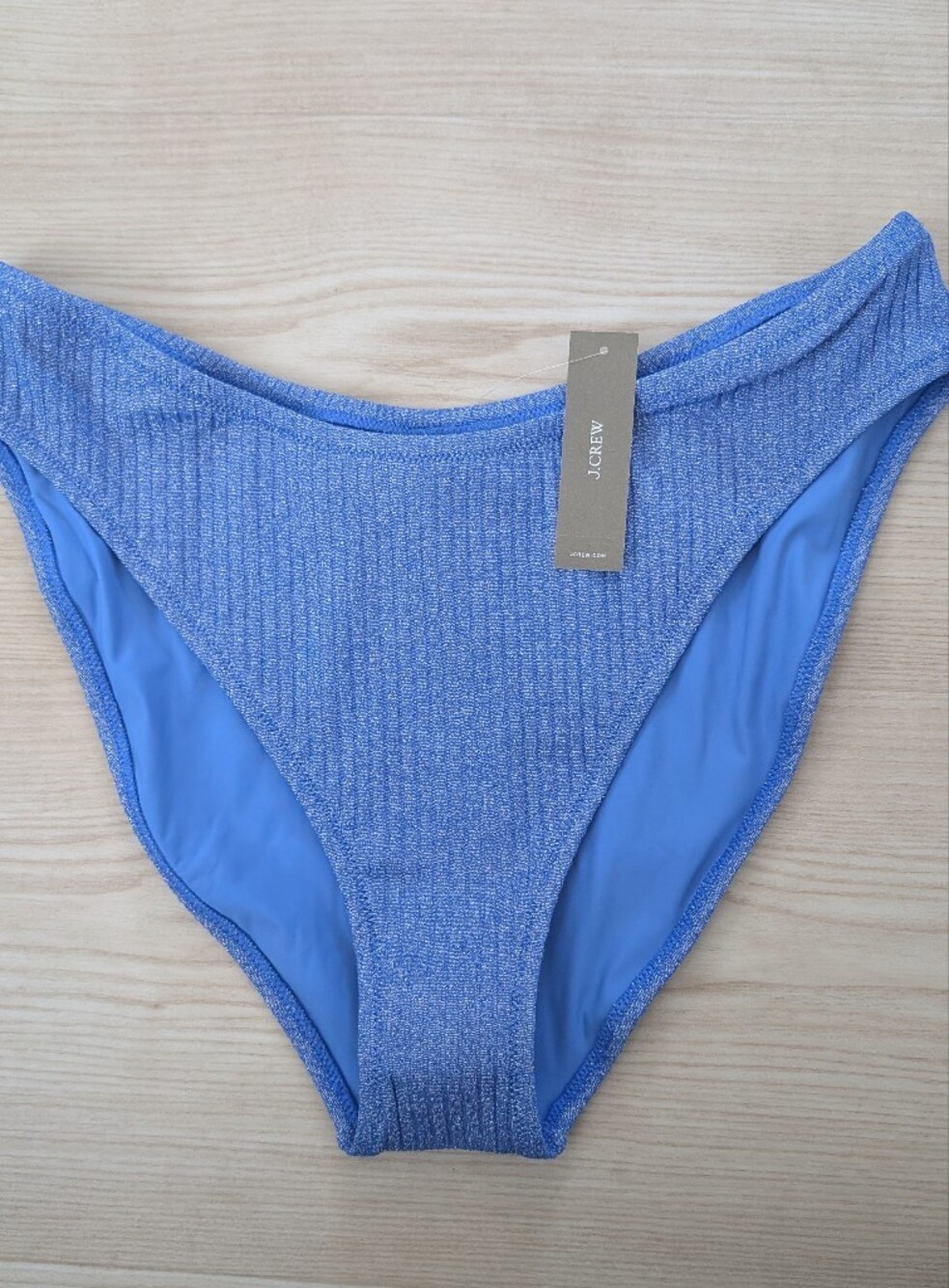 J. Crew Shimmery Periwinkle Ribbed Bikini Bottom